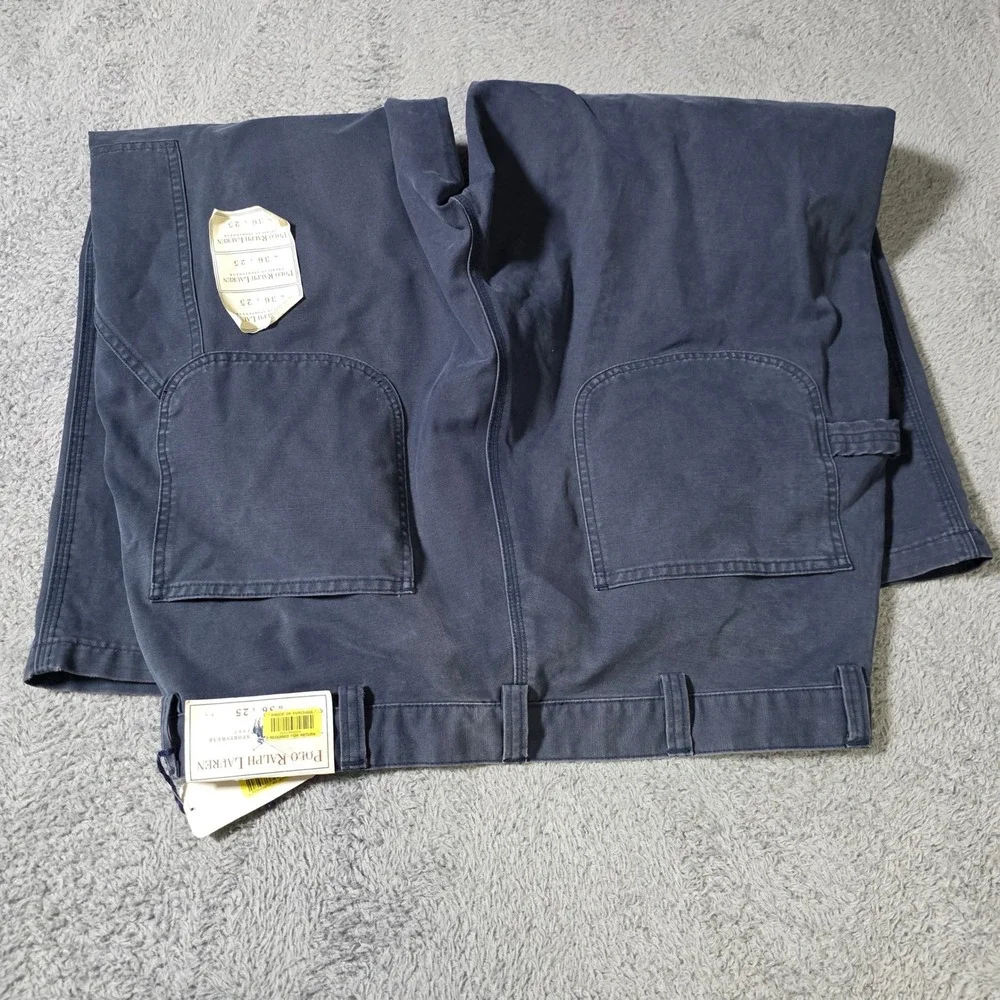 Polo Ralph Lauren Mens 36x25 Cropped Robson Pant Nvy Blue Carpenter Utility FLAW